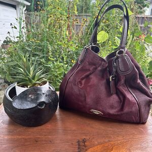 Coach Limited Ed. Large Edie Shoulder Bag Haircalf Bordeaux CT946 33536
